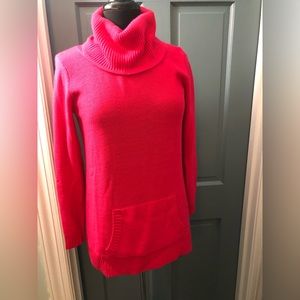 Brand New, New York & Company Hot Pink Cowl Turtleneck Sweater, w/pocket front.